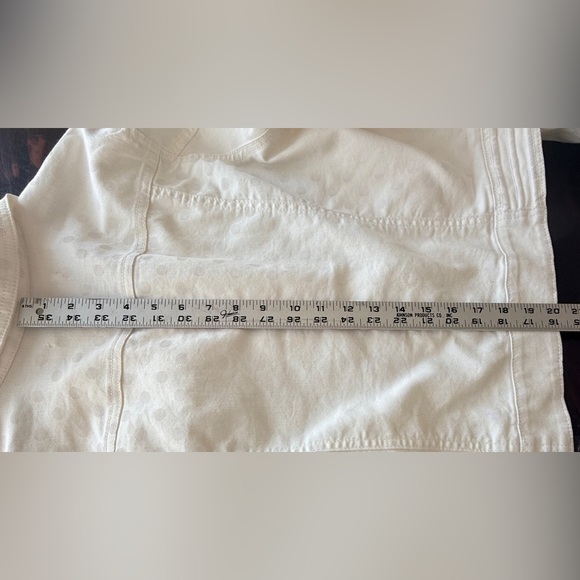 Lauren Conrad EUC White on White Polka Dot Moto denim Jacket - Size XL - - Picture 9 of 11